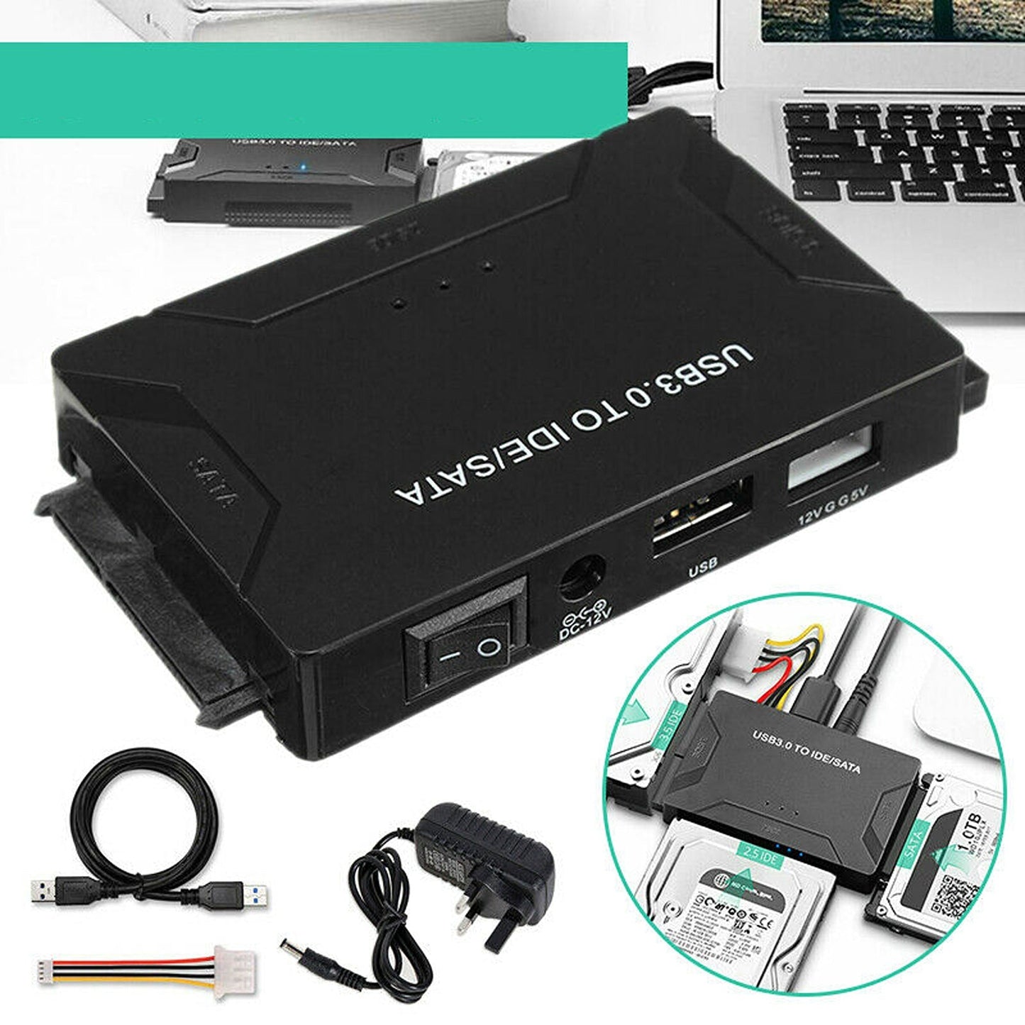 Universal Hard Drive Adapter USB 3.0 to SATA IDE Converter for 2.5in 3.5in