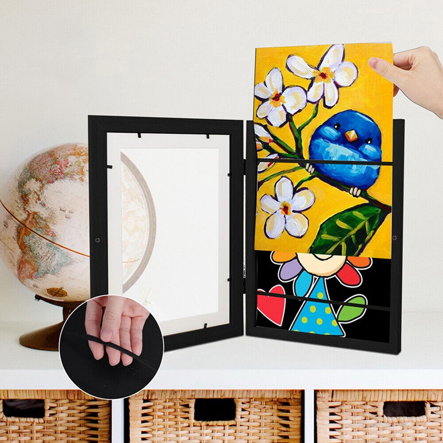 Wooden Picture Frame for Displaying Up to 150 Artworks
