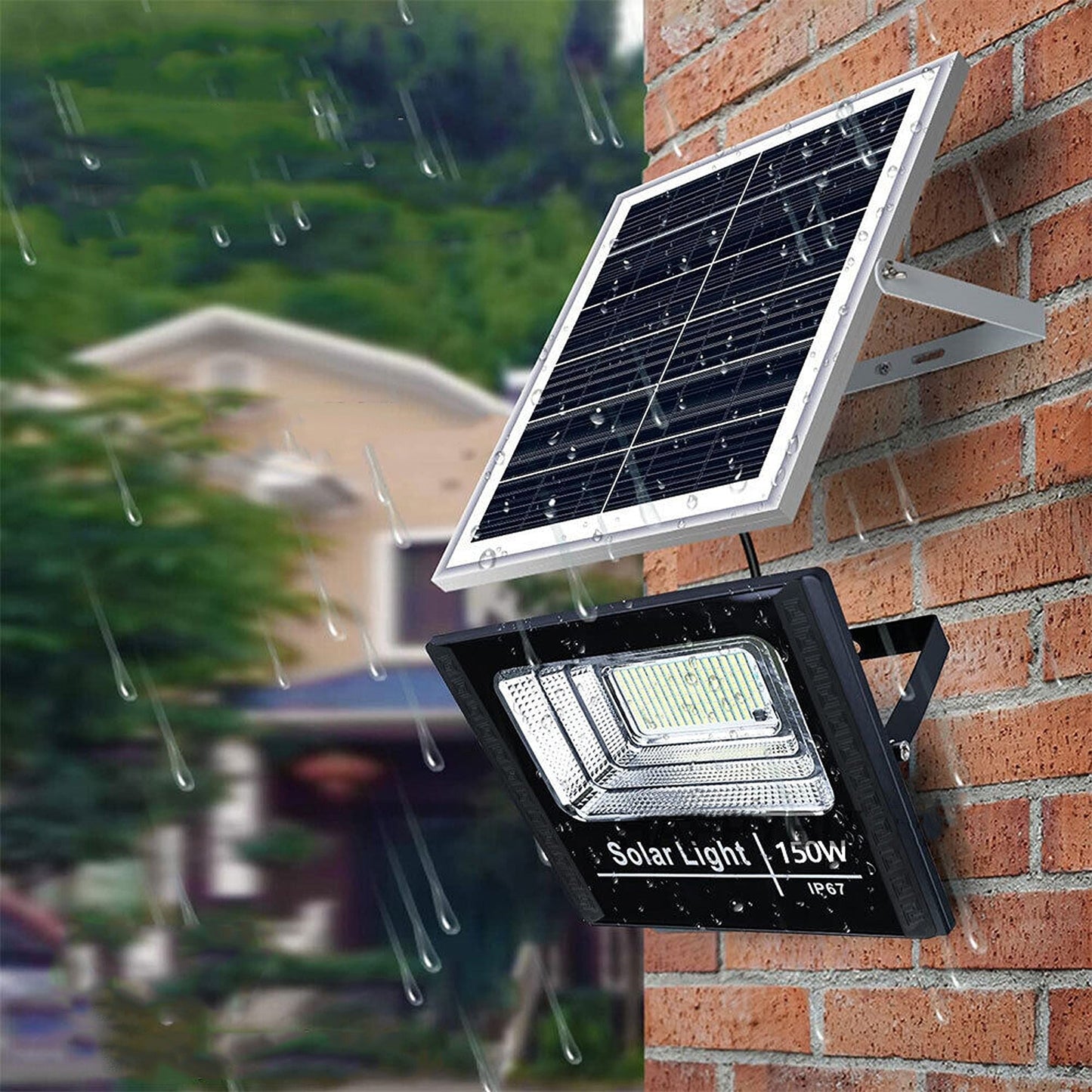 LED Solar Power Street Flood Light Outdoor Garden Security Sensor Remote