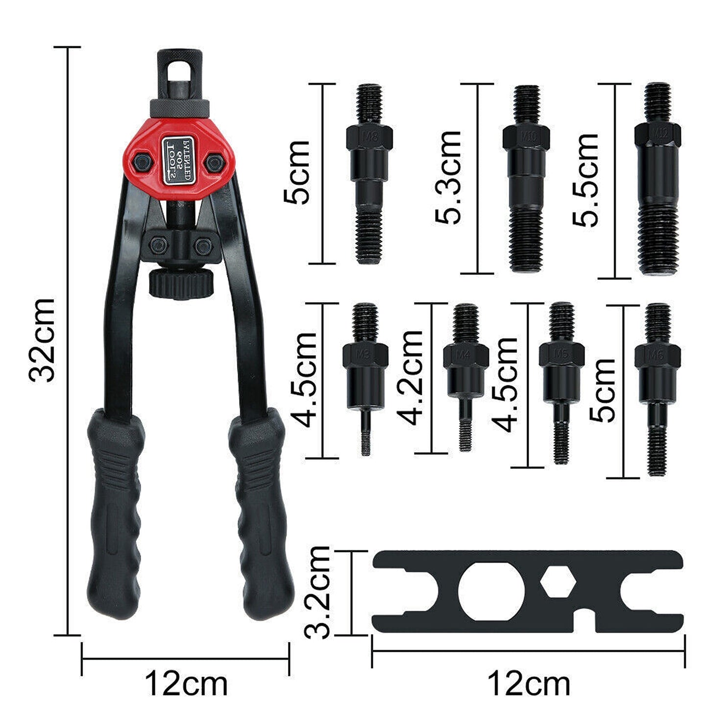 Heavy Duty Nutsert Tool Kit M3-12 Nut Rivet Gun Riveter