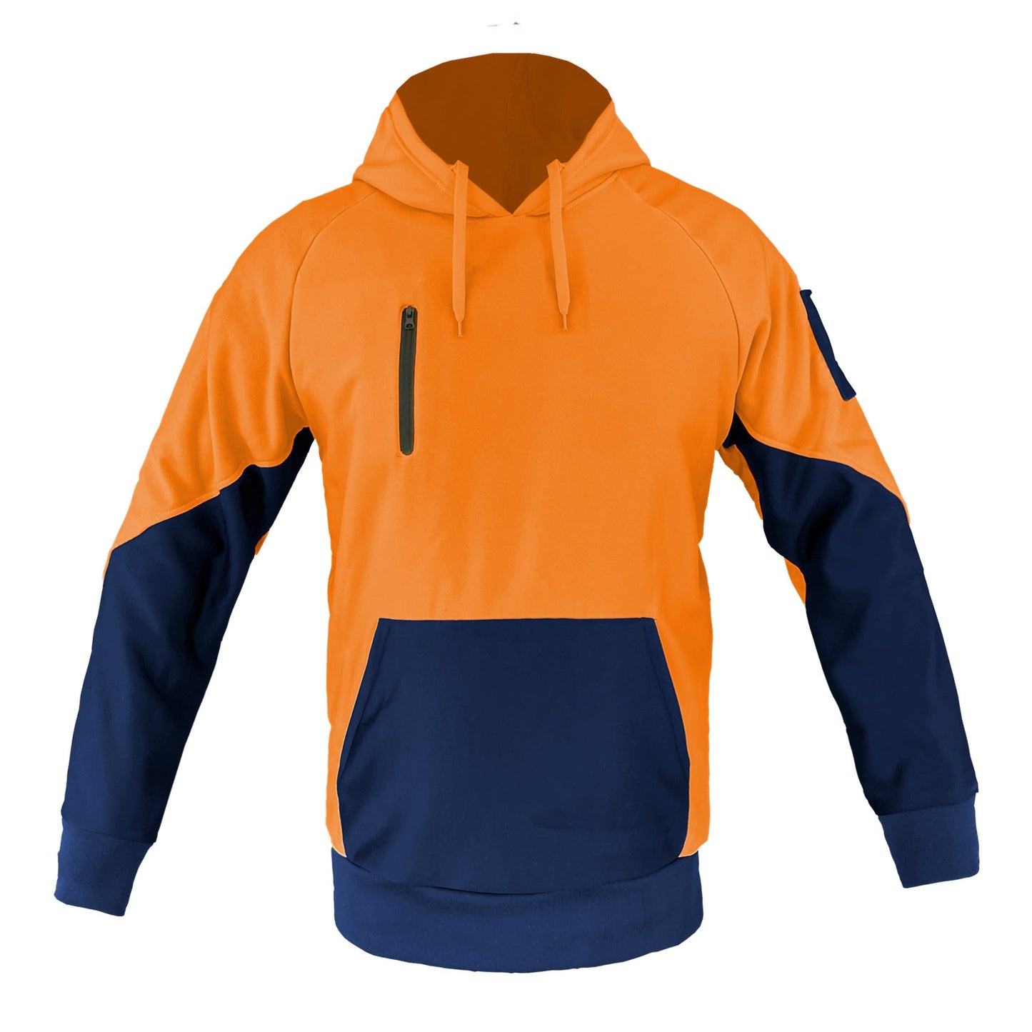Orange Fleece Hoodie Winter Brushed Hooded Jacket Sweatshirt Jumper