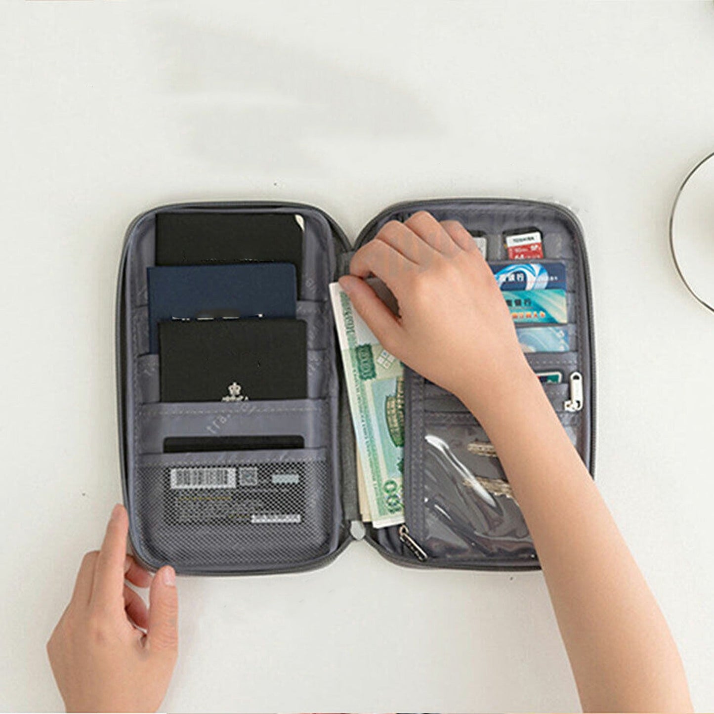 Travel Family Passport Wallet RFID Blocking Waterproof Document Organizer