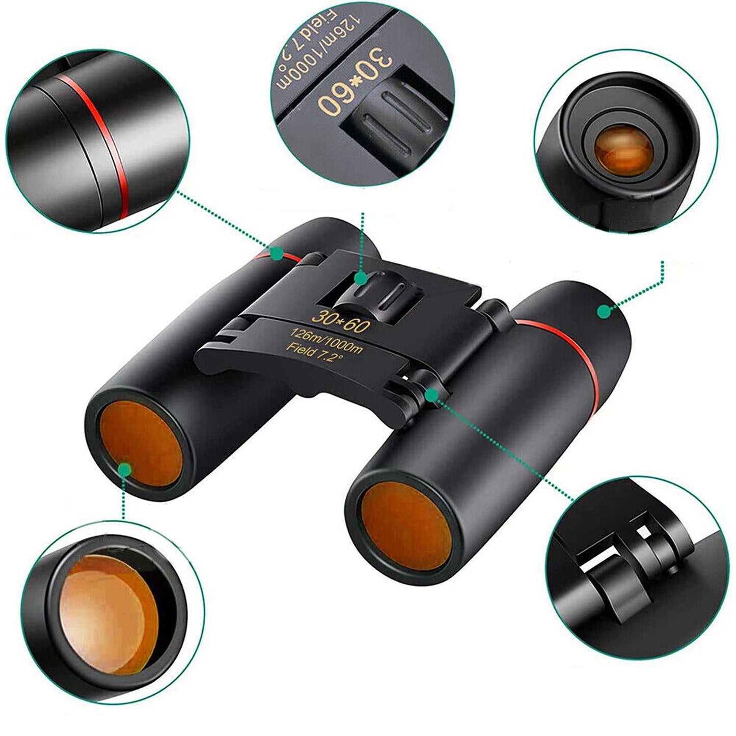 30 x 60 Zoom Outdoor Travel Day Night Vision Binoculars