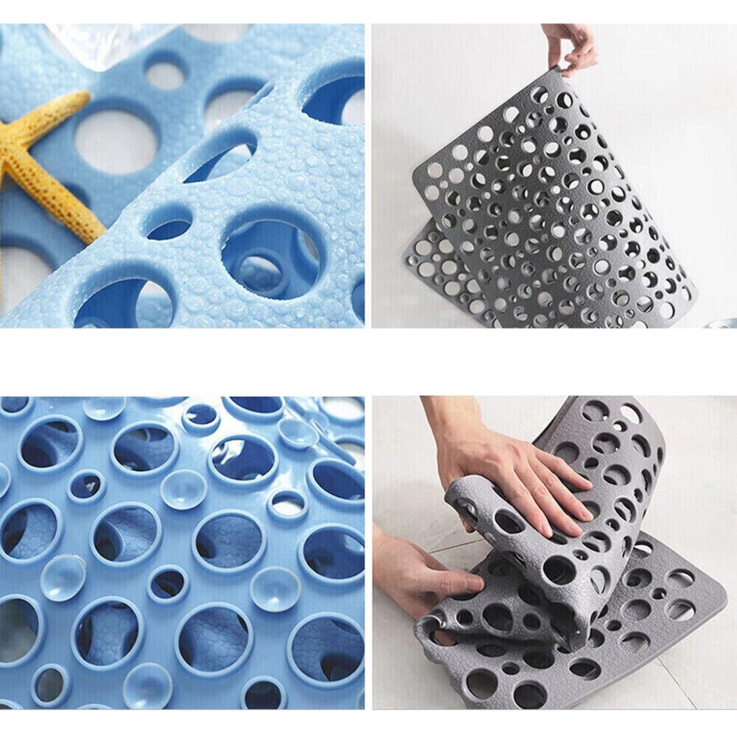 Bathroom Non-Slip Mat with Rubber Suction for Bathtub 75 x 43cm