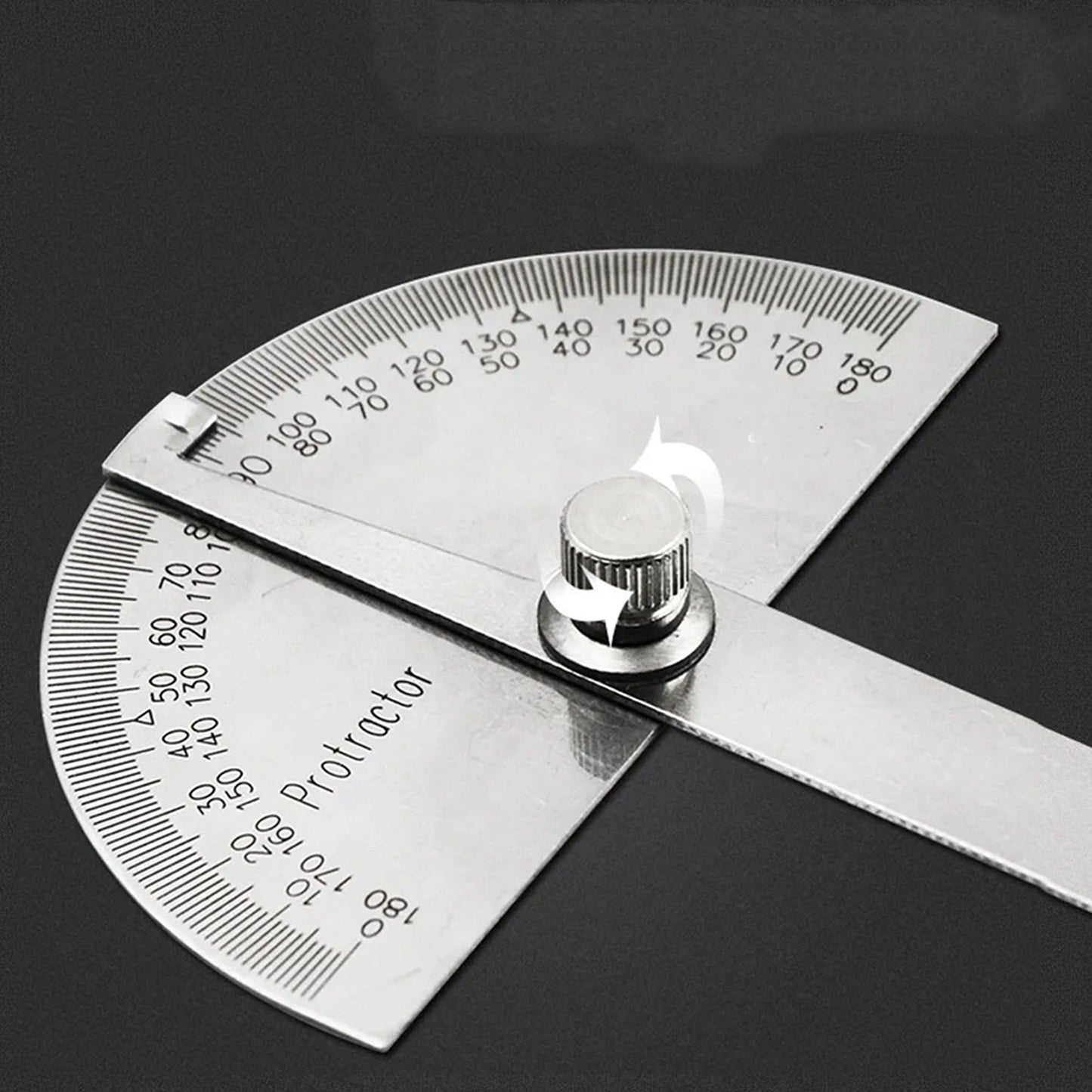Protractor Angle Finder with Arm Measuring Ruler Stainless Steel Tool