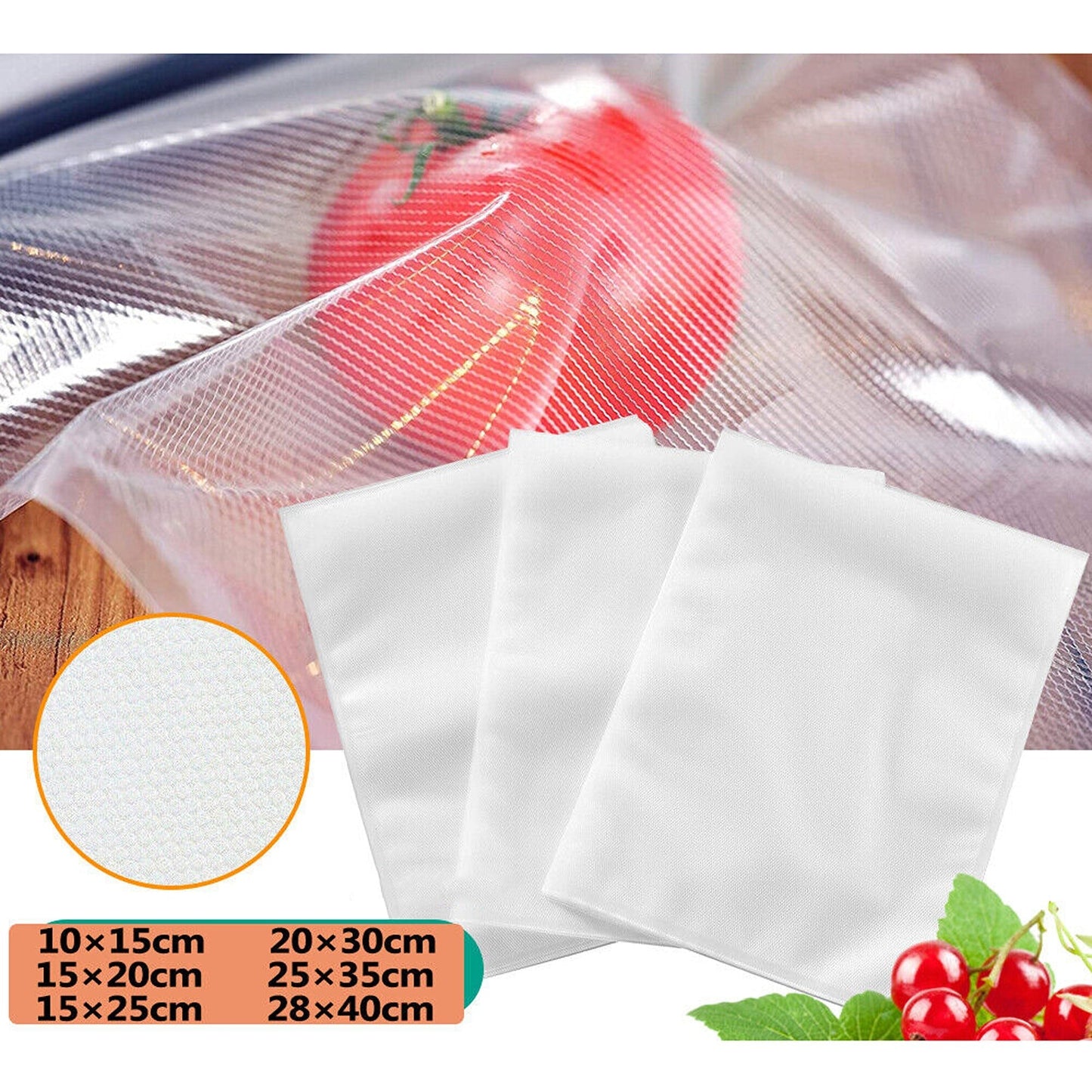 100x Pre cut Vacuum Sealer Bags Food Storage Heat Seal Saver