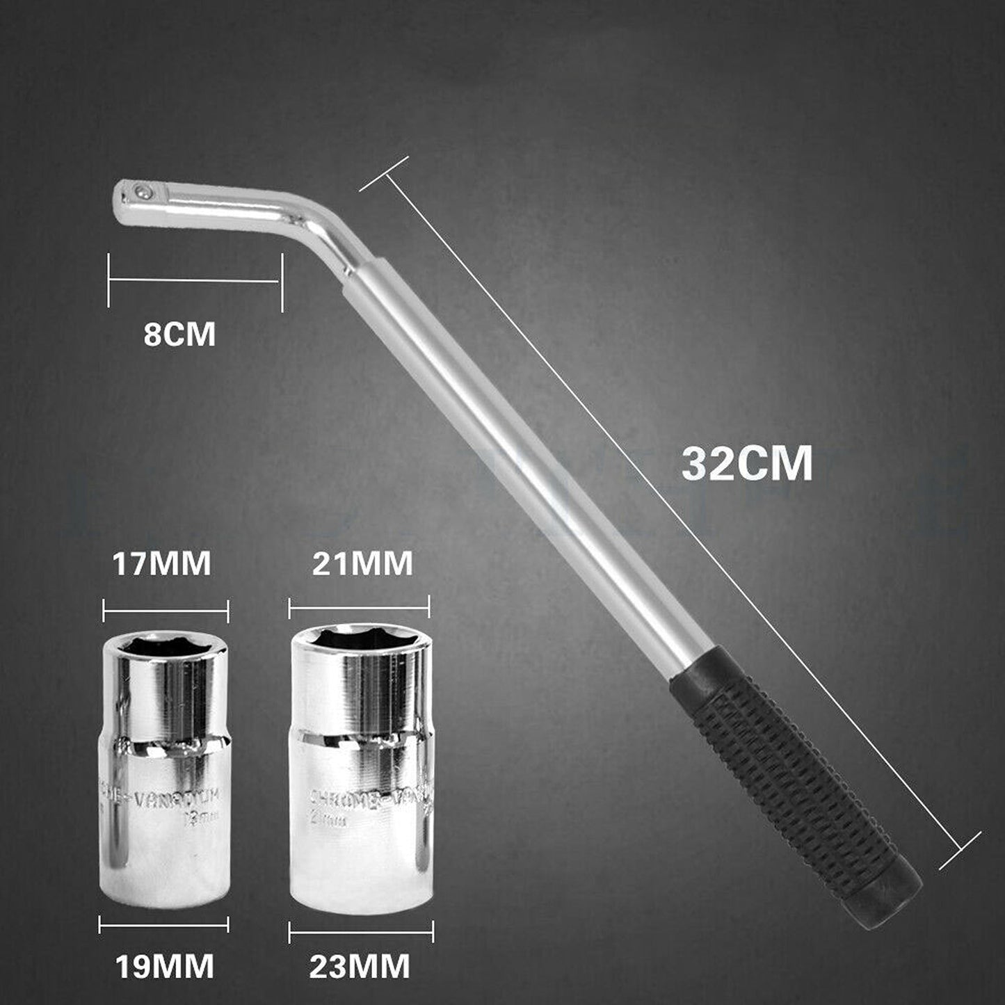 Heavy Duty Wheel Brace with Extendable Handle 32-48CM Lug Wrench
