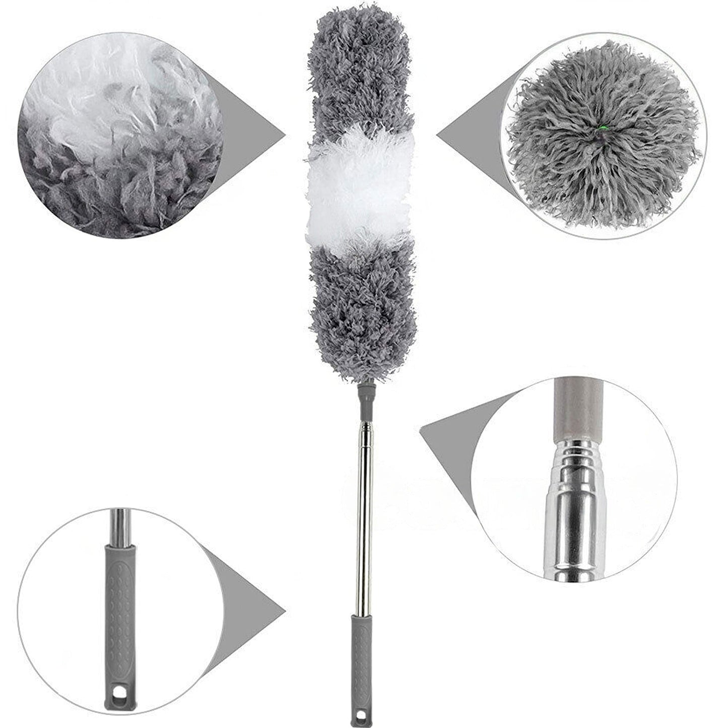 Magic Telescopic Static Feather Duster Long Handle Dust Brush 245cm