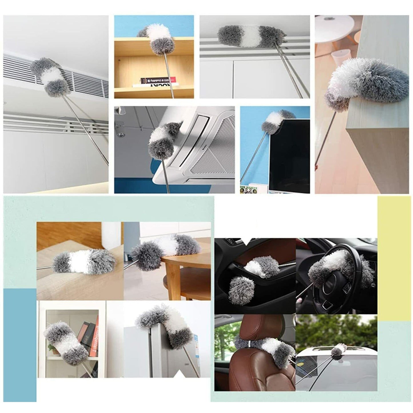 Telescopic Magic Duster with Microfibre Head and Stainless Steel Pole