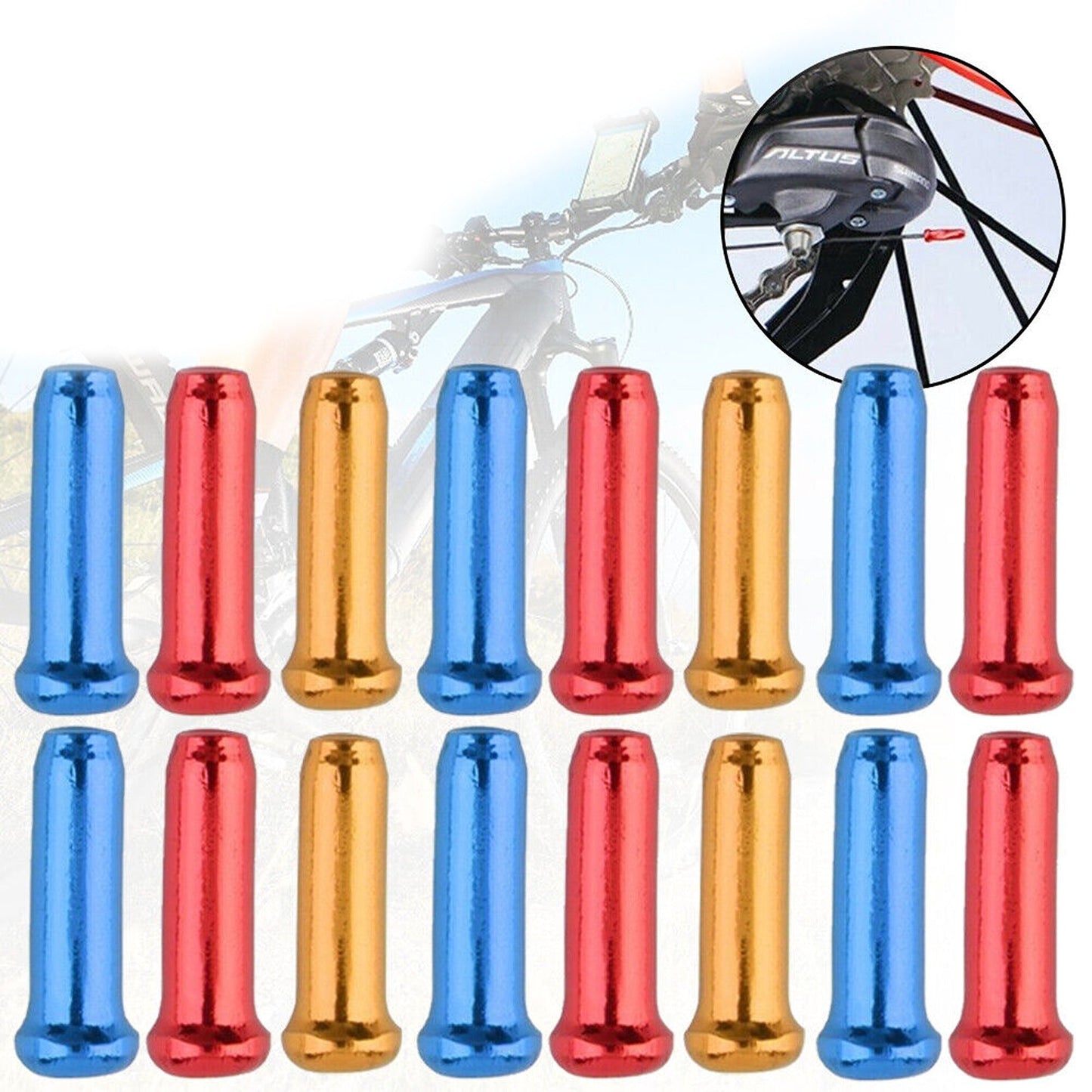 12pcs Alloy Crimp Ferrules for MTB Road Bike Brake Cables