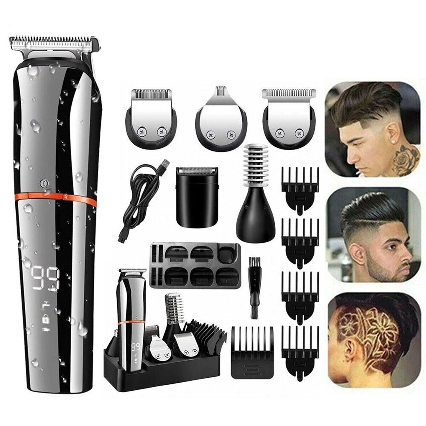 Multi-Functional Men Grooming Kit with Beard Trimmer and Body Hair Clippers
