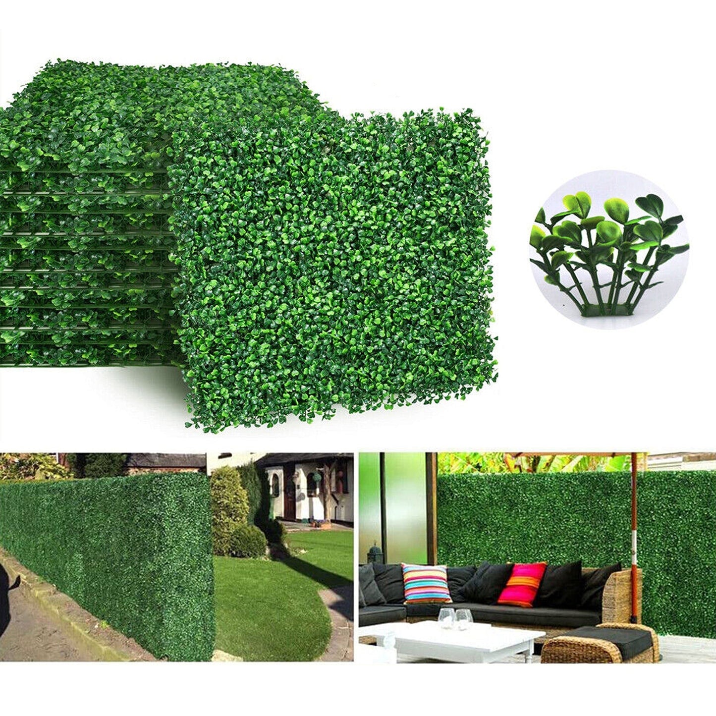 Artificial Plant Grass Vertical Wall Panels Fake Ivy Mat Foliage Garden