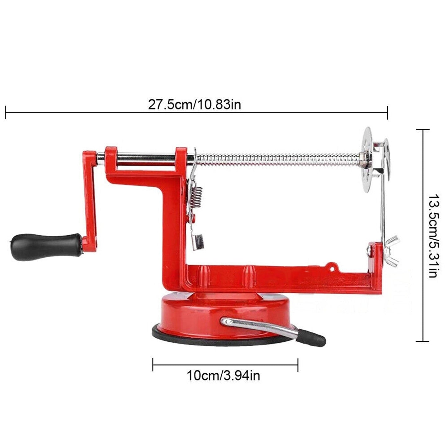 Efficient Apple Slicer and Corer Red Kitchen Peeler 3-in-1