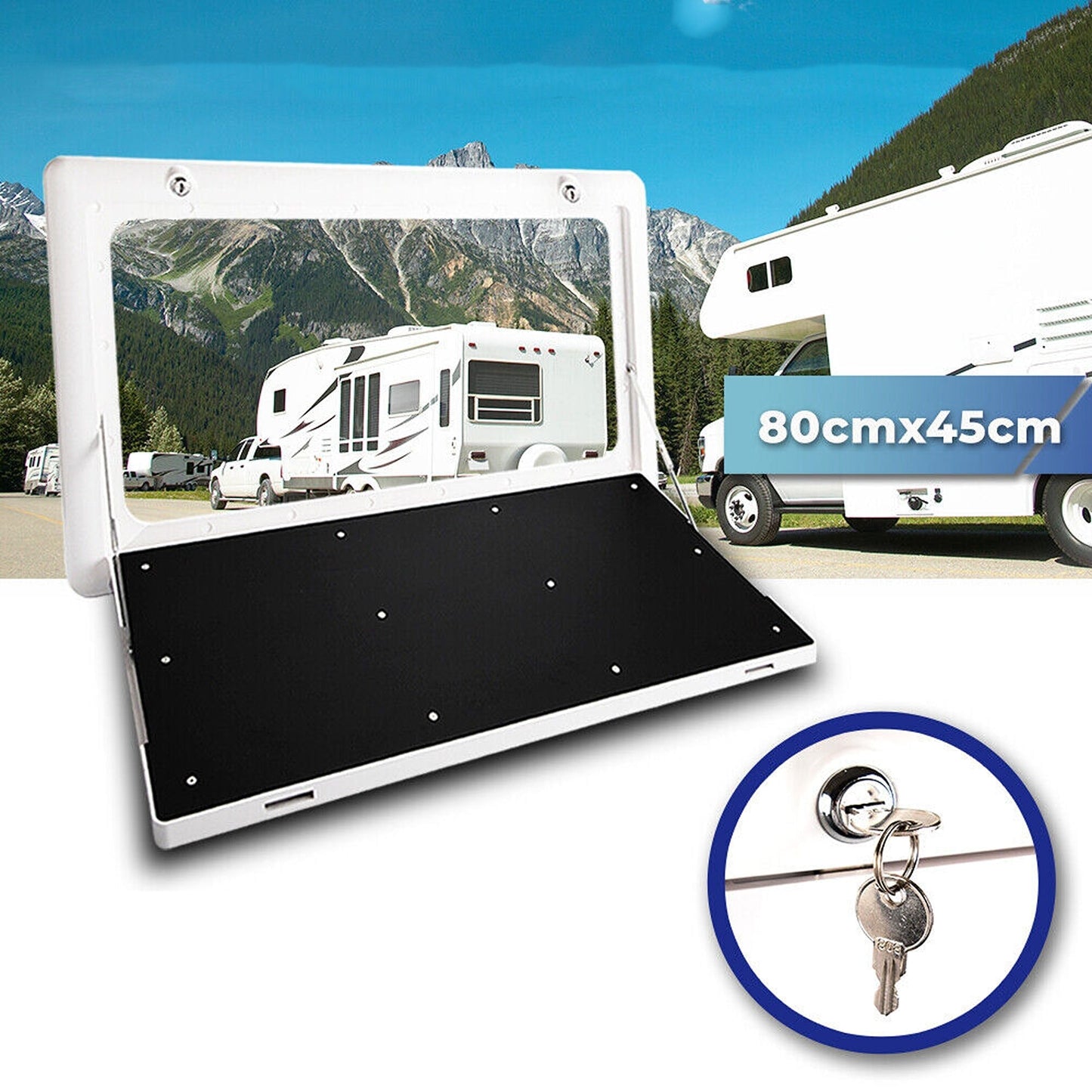 Folding Outdoor Table for Camping and Picnics Motorhome RV Table with Key