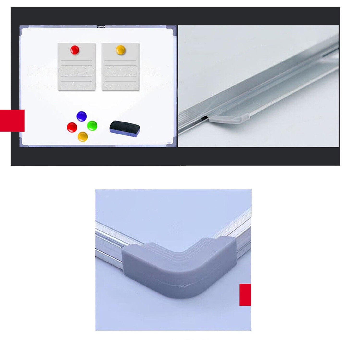 Magnetic Whiteboard for Home and Office Eraser Marker Button 4 Sizes