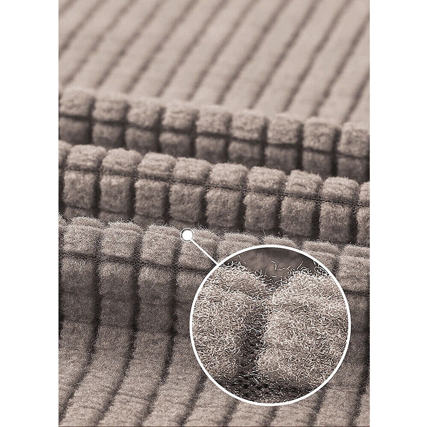 Khaki Super Stretch Sofa Cover Soft Thick Lounge Slipcover