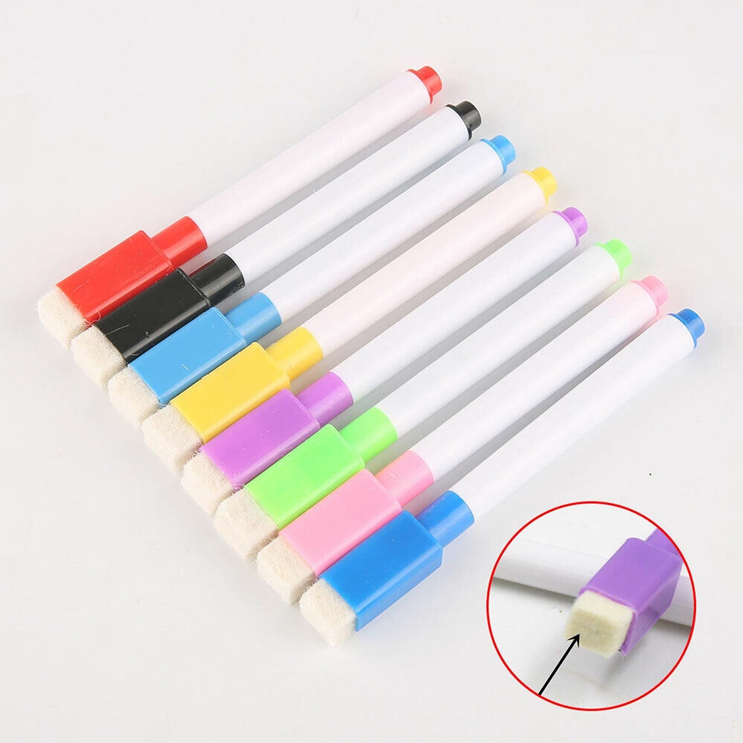 8pcs Dry Erase Whiteboard Markers with Magnetic Cap and Eraser