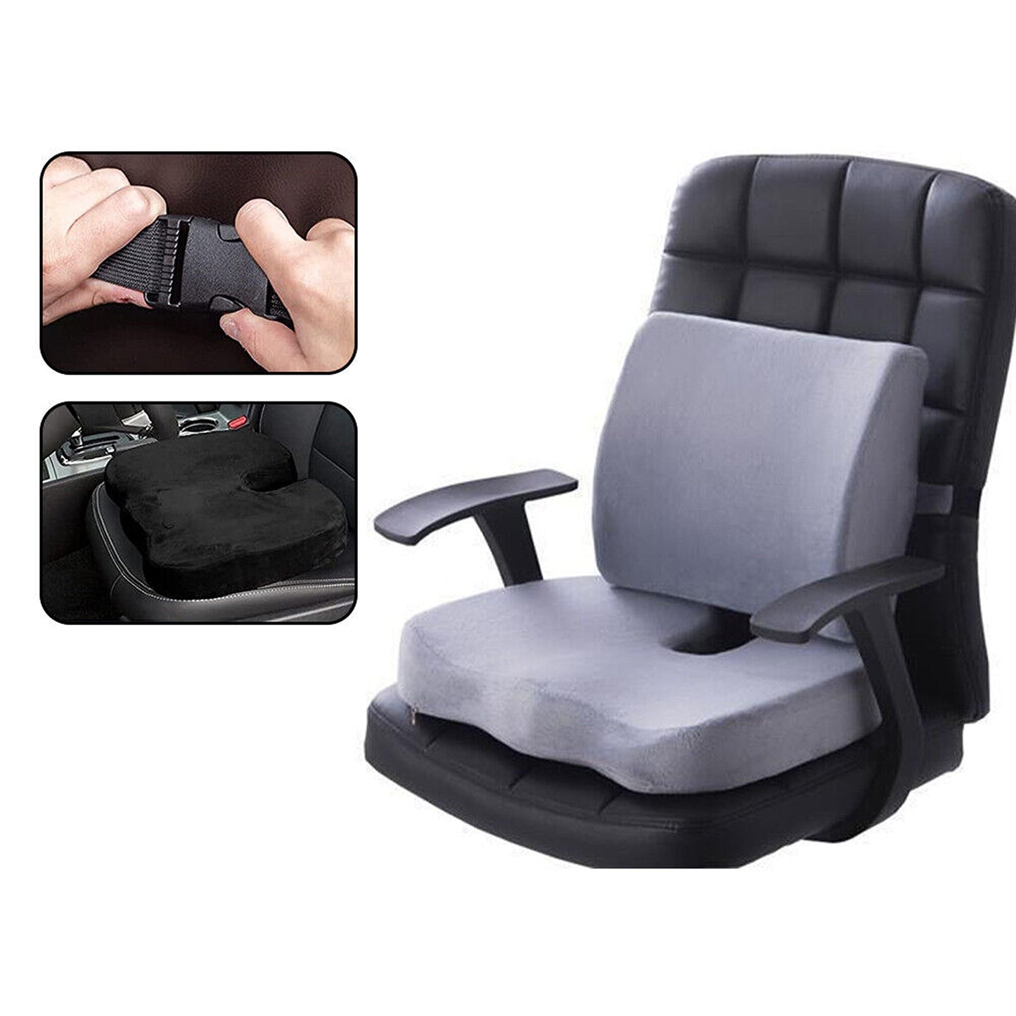 Orthopedic Lumbar Support Memory Foam Seat Cushion for Back Pain