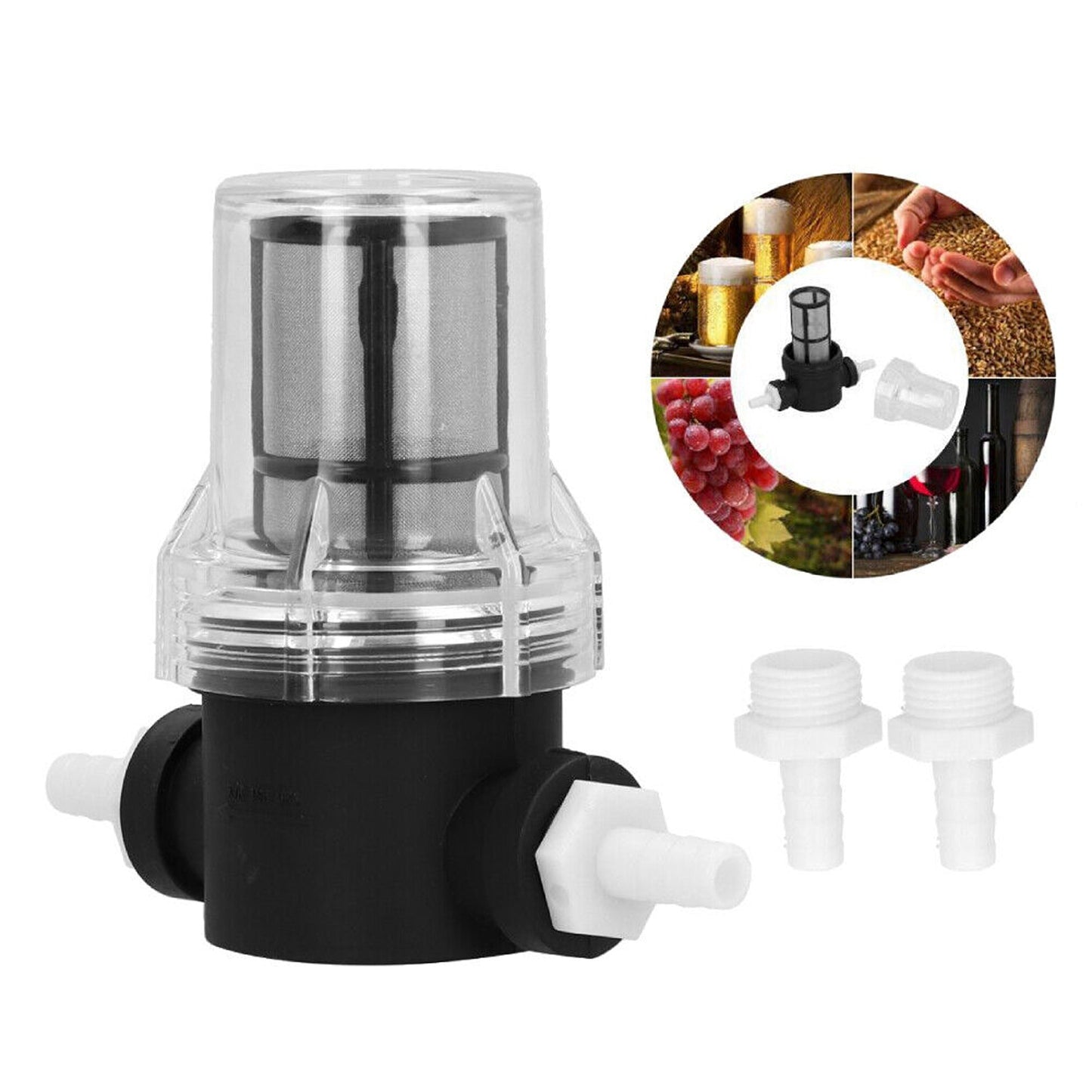 Beer Brewing Water Filter with Fine Mesh Strainer 150 Micron 80 Mesh