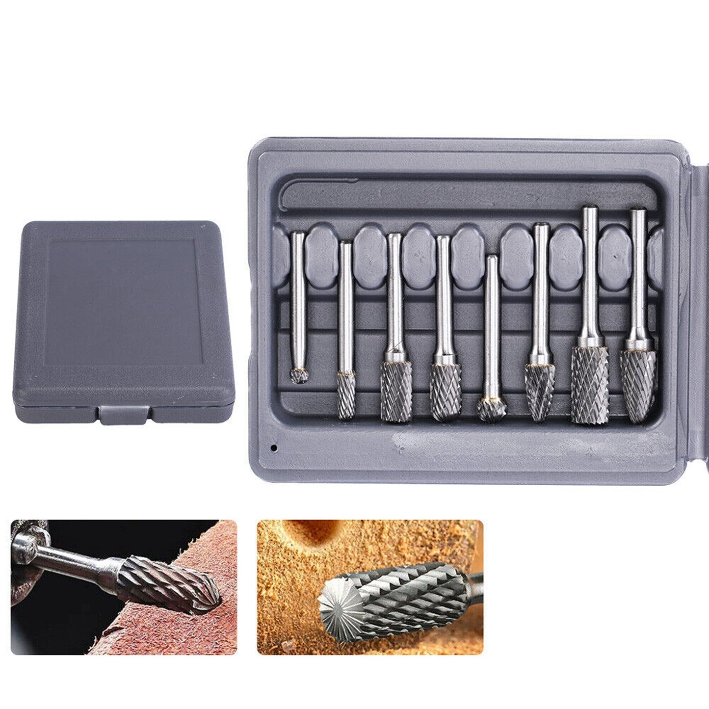 Carbide Tungsten Die Grinder Burr Set 8-Piece Rotary Tools for Metal Shaping