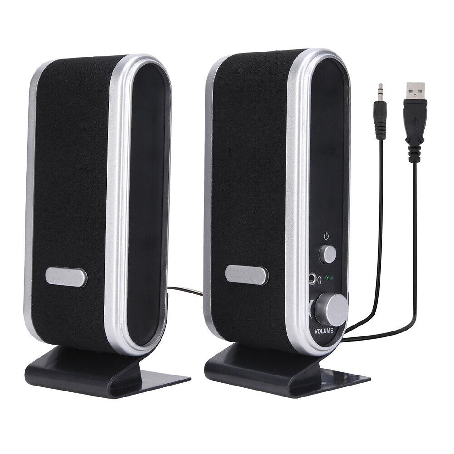 2pcs Stereo Computer Speakers with Subwoofer USB Powered for PC and Laptops