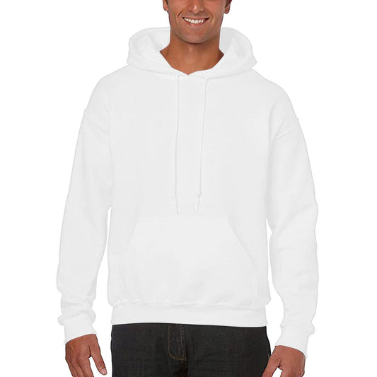 White Men Fleece Hooded Sweatshirt Gym Pullover Jumper