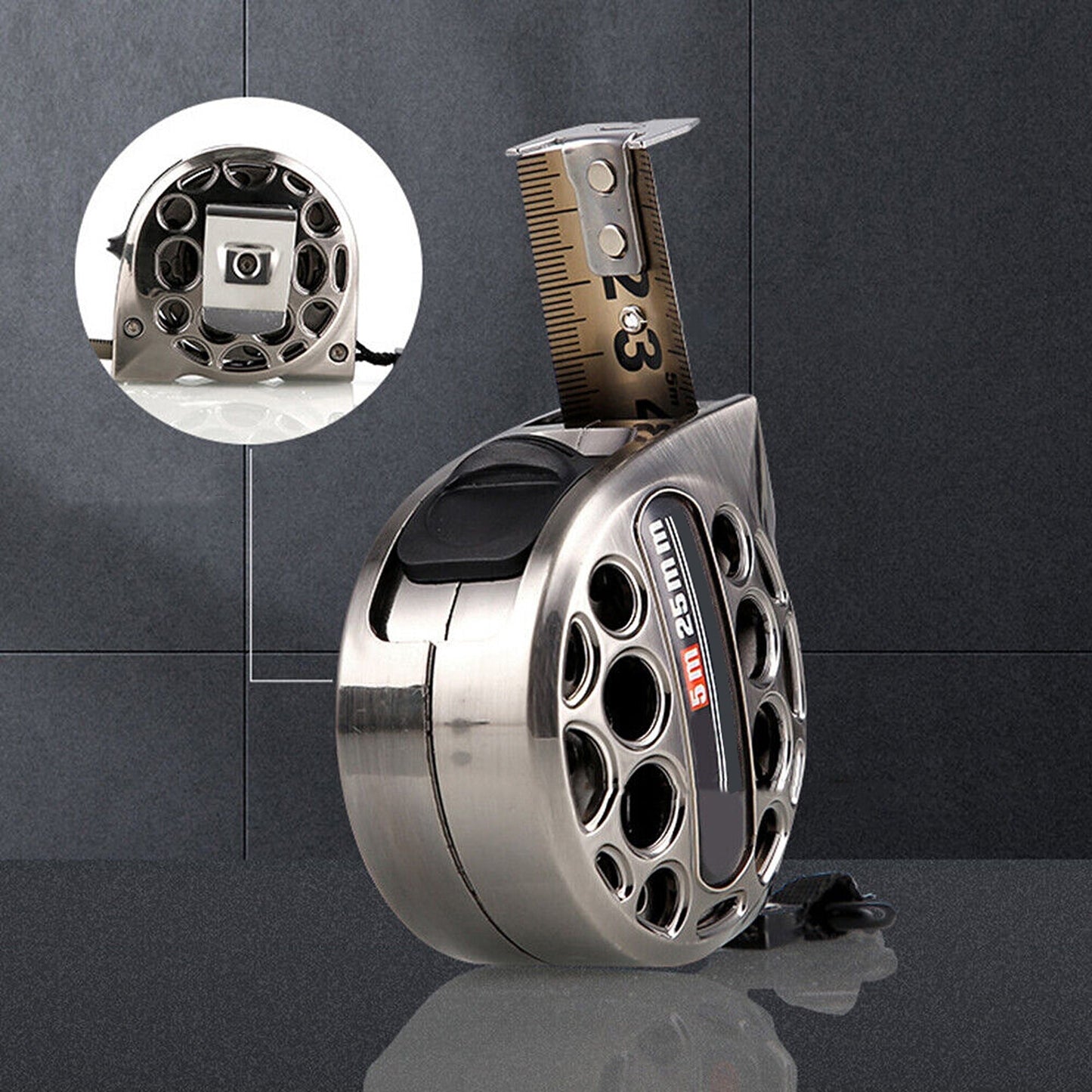 Retractable Measuring Tape with Metric Ruler Easy Lock and Release