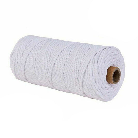 White Craft Macrame Twisted Cotton Artisan Rope Weaving Wire