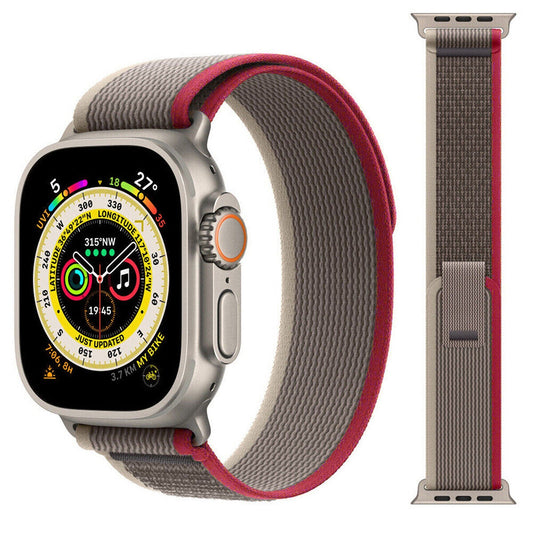 Red Grey Trail Loop Band Strap For Watch Band Strap IWatch Series SE 9 8 7 6 5 40 41 44 45 Ultra