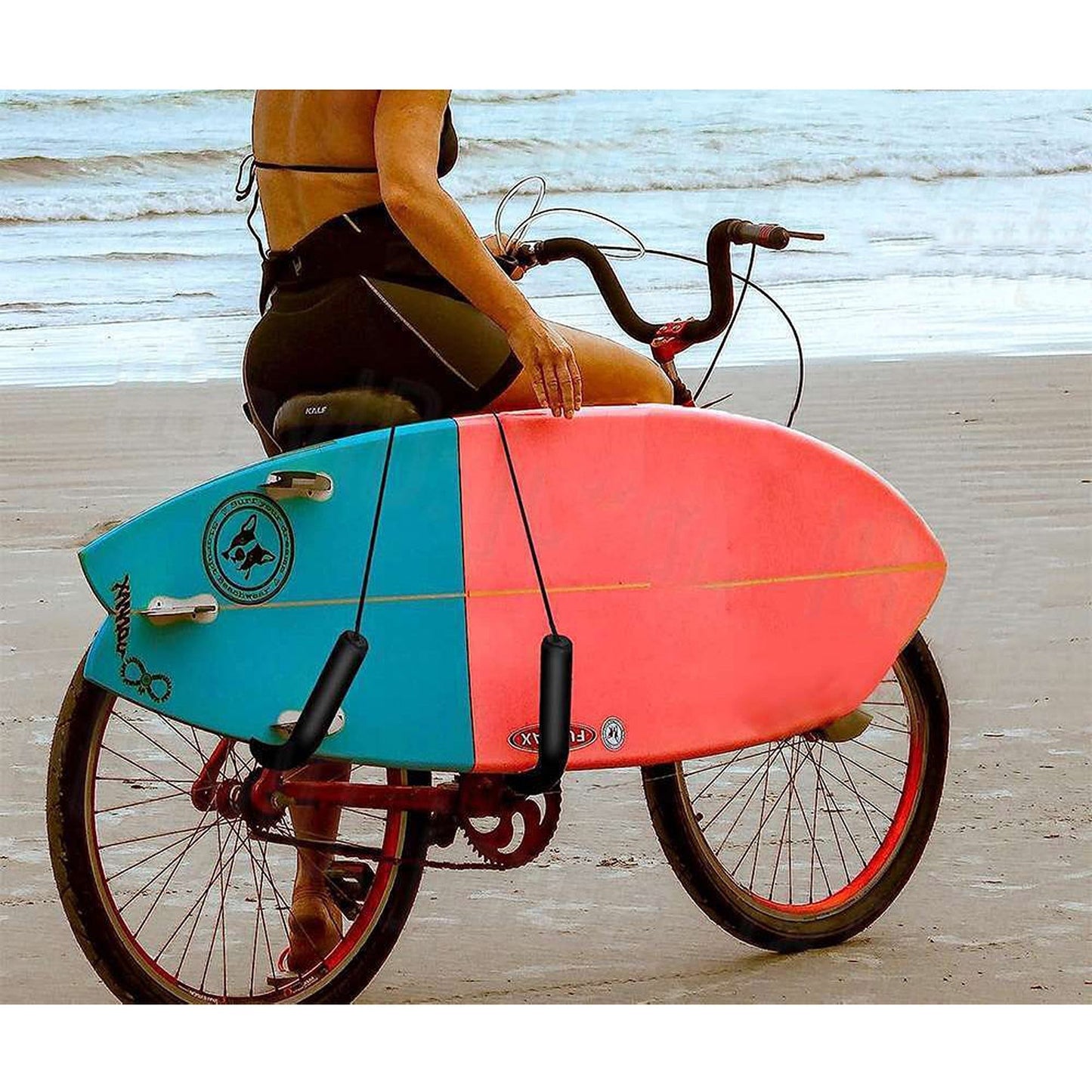 Surfboard Bicycle Carrier Side Mounted Rack for Longboard and Kiteboard - 20kg