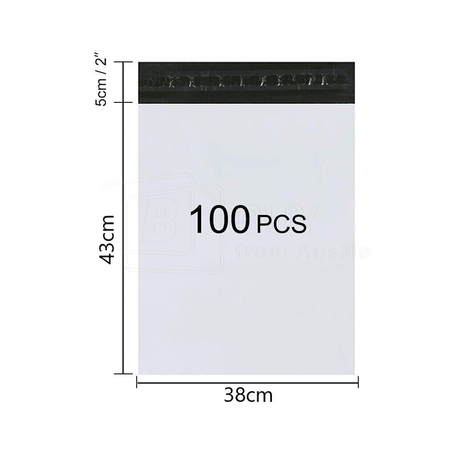 100x Self-Sealing Poly Mailer Satchel Courier Plastic Shipping Bags