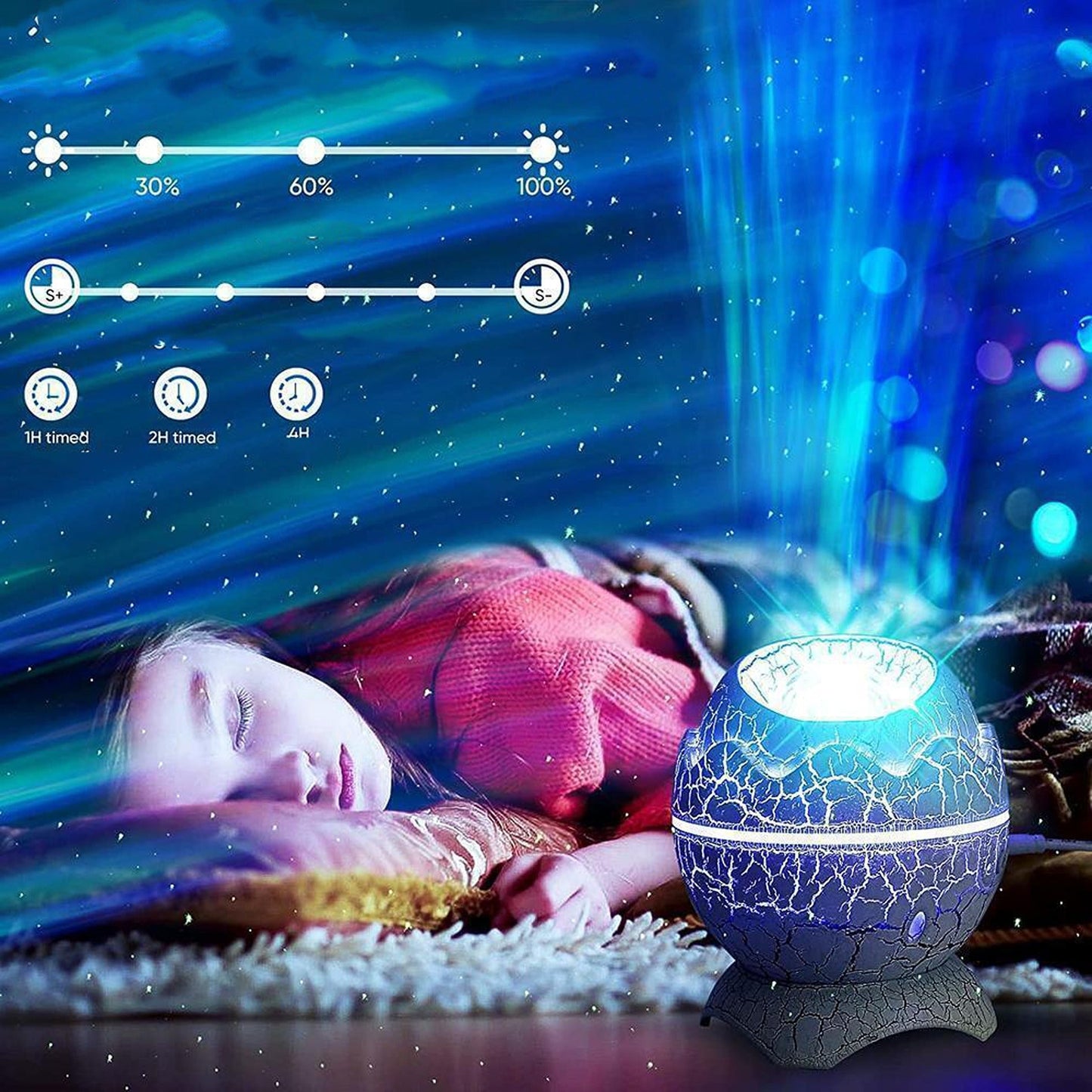 Dinosaur Egg Wireless Galaxy Star Projector with Music Player