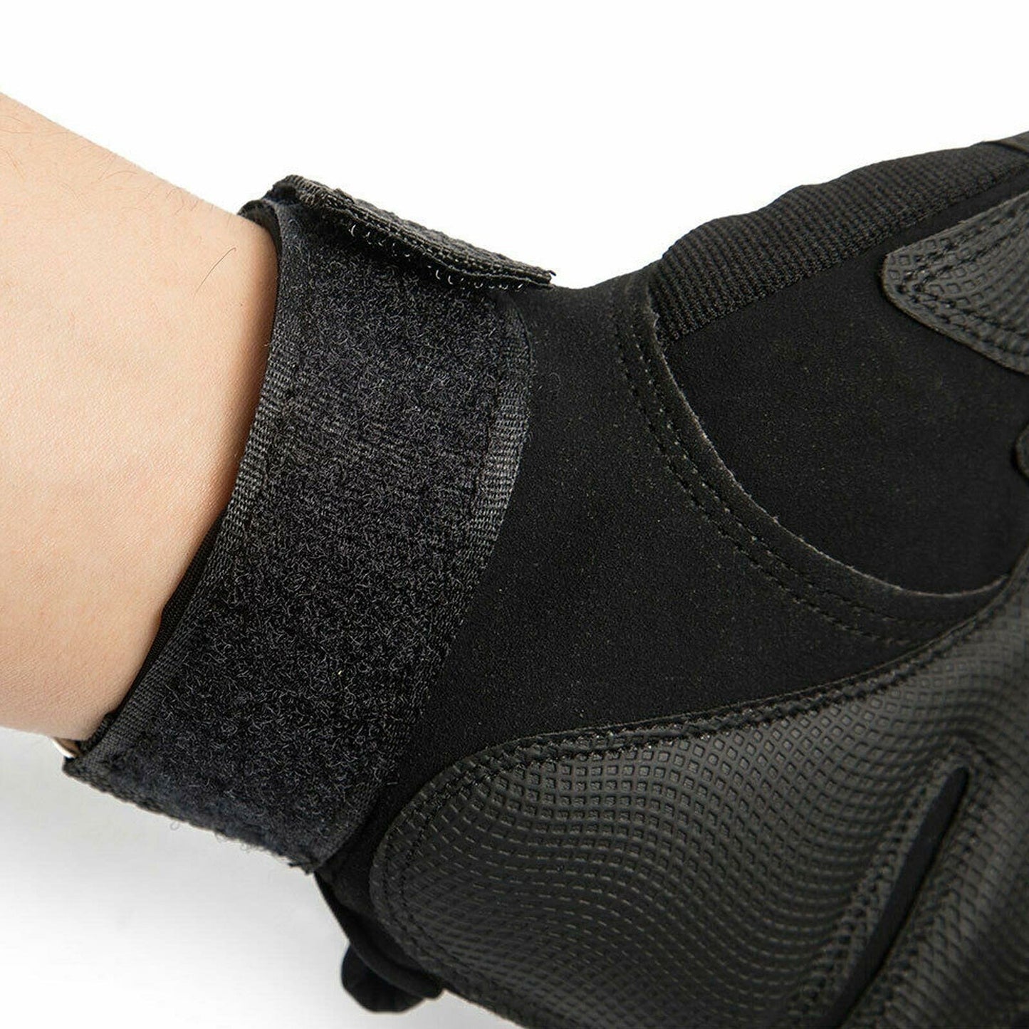 Black Tactical Fingerless Sport Gloves Leather Motorcycle Combat Outdoor