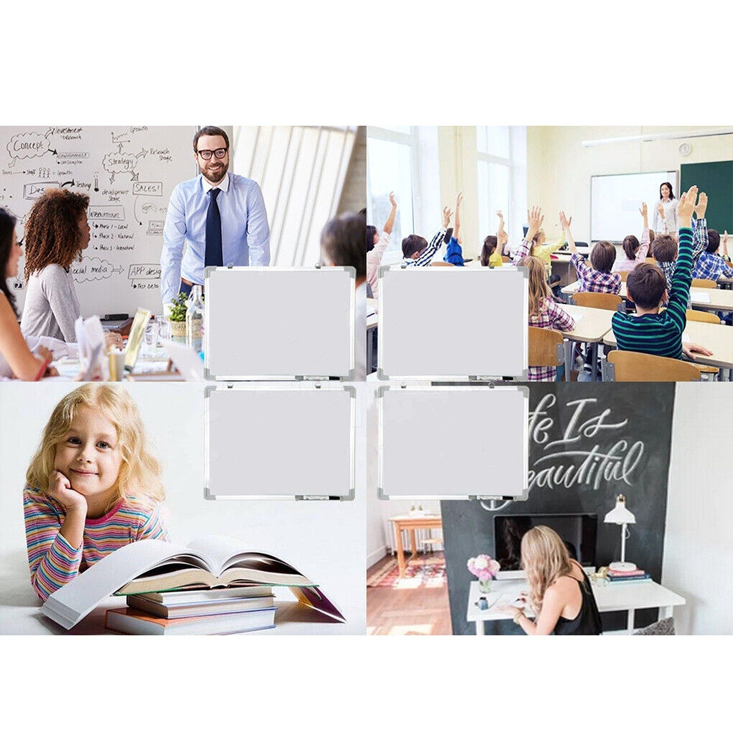 Magnetic Whiteboard for Home and Office Eraser Marker Button 4 Sizes