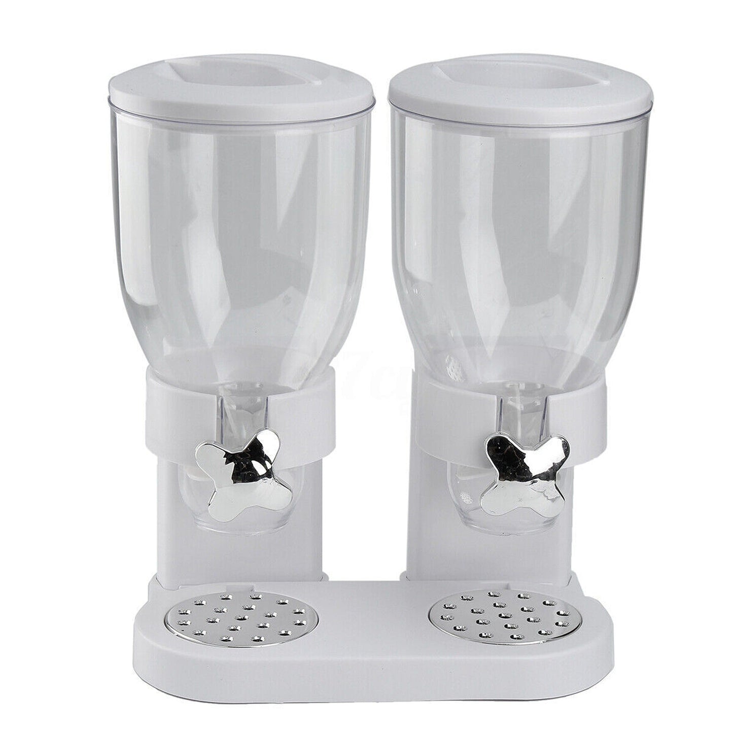 Double Compartment Cereal Dispenser for Dry Grains and Food Storage