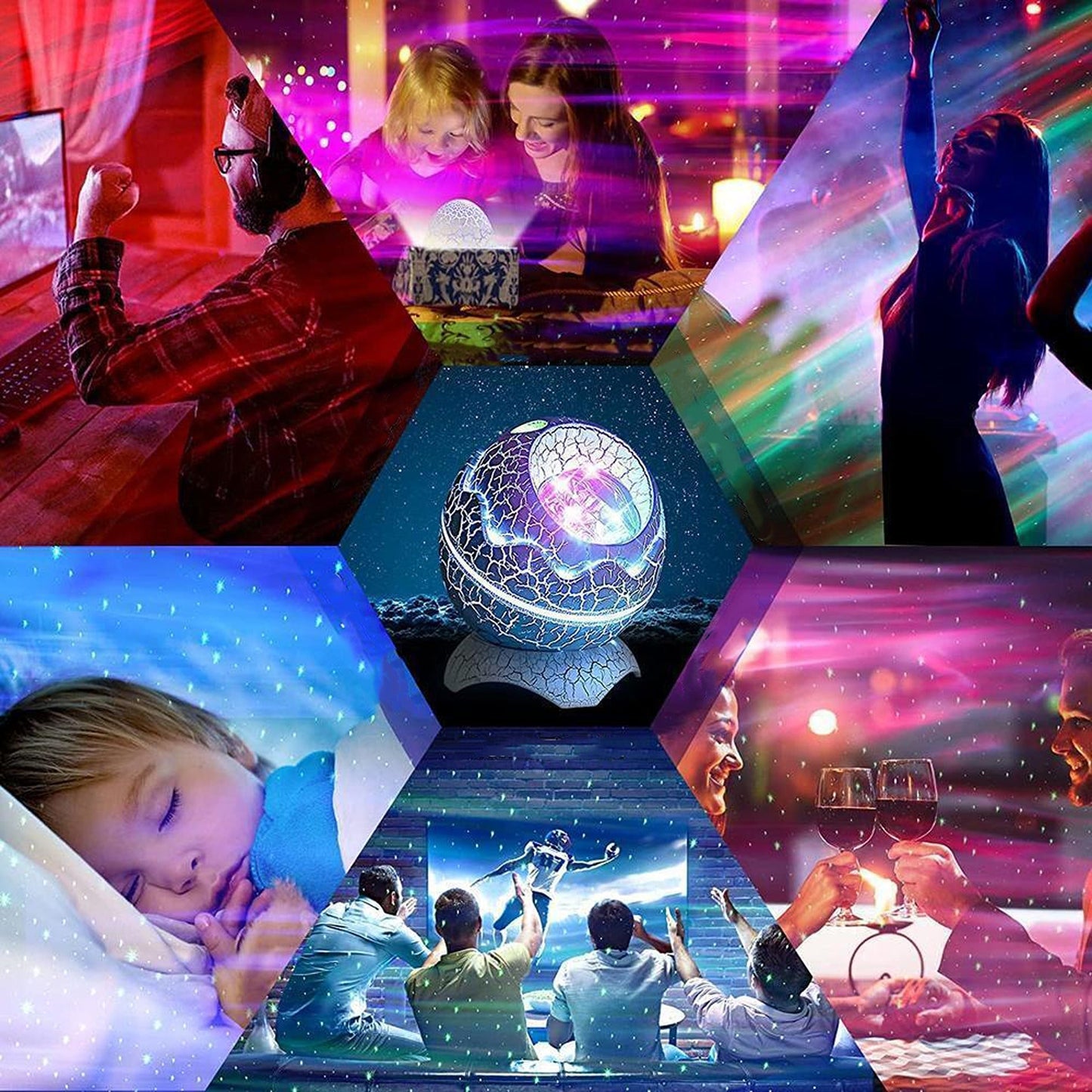 Dinosaur Egg Wireless Galaxy Star Projector with Music Player