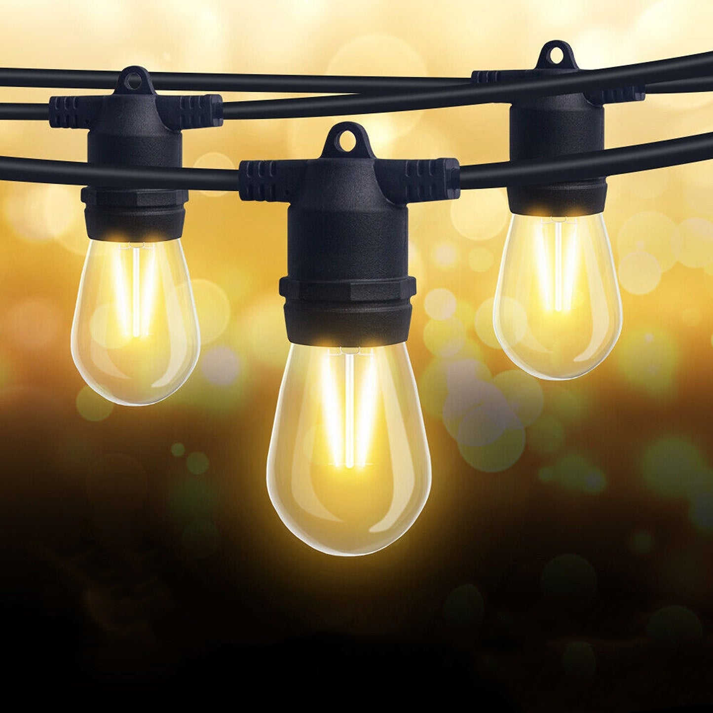 LED Festoon String Lights for Wedding Solar and Plug-In Connectable