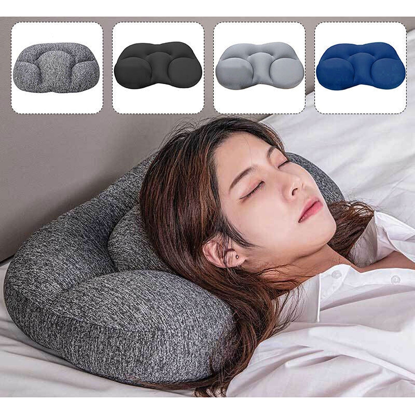 3D Memory Foam Egg Cloud Assist Pillow for Breathable Sleep