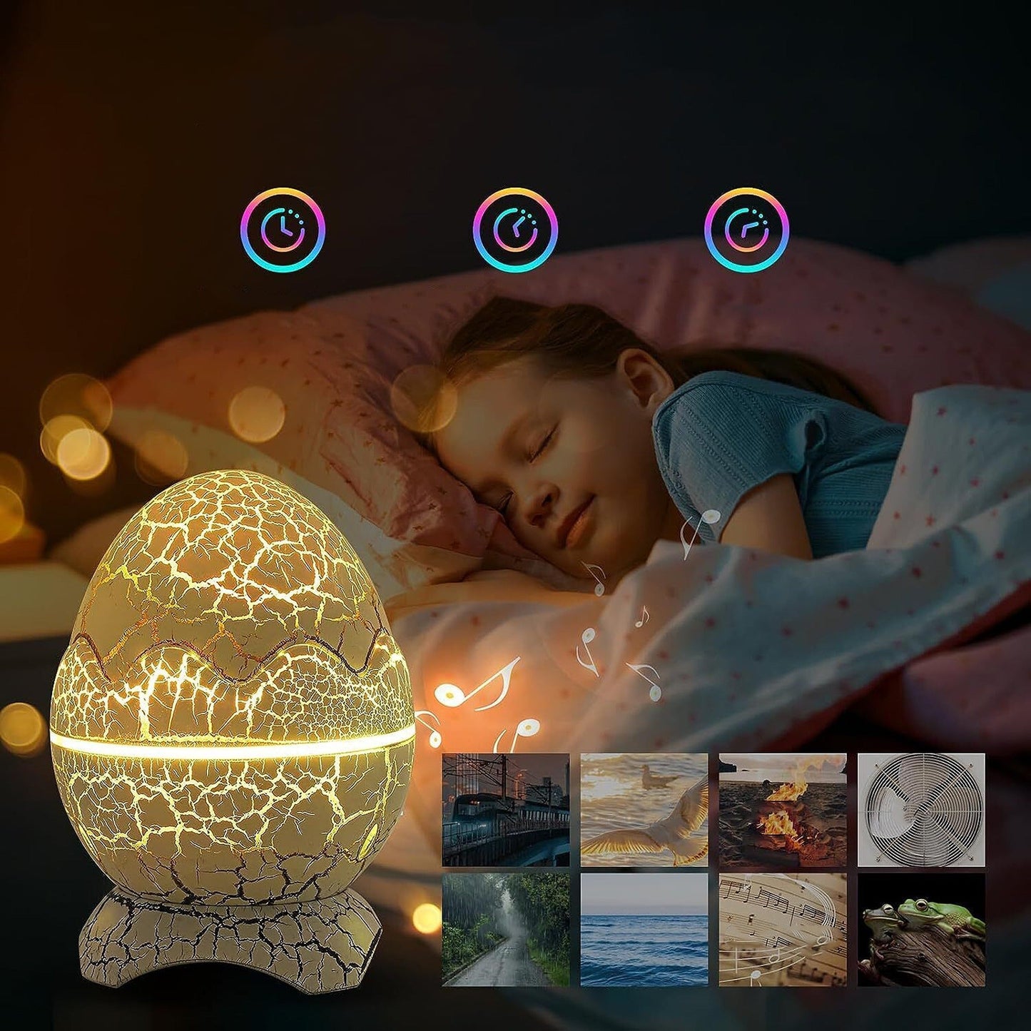 Dinosaur Egg Wireless Galaxy Star Projector with Music Player