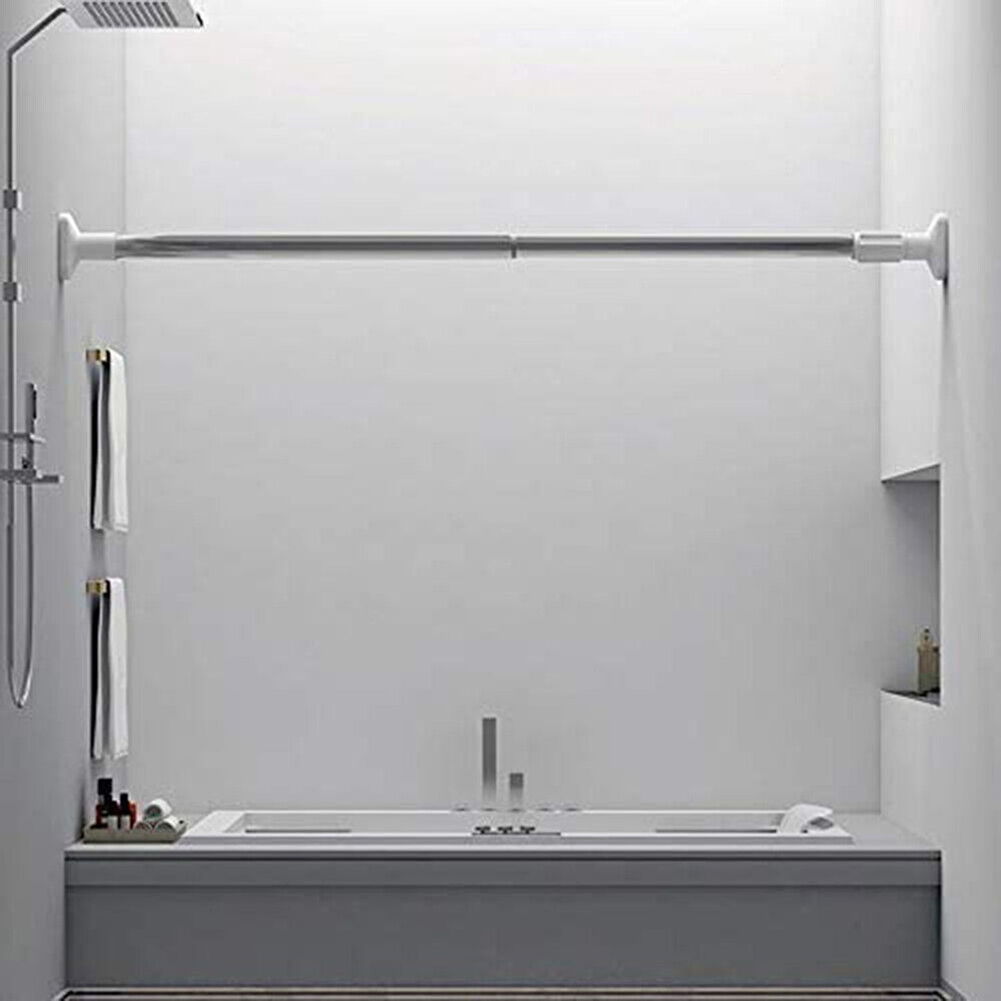 Adjustable Tension Curtain Rod Extendable for Showers and Closets