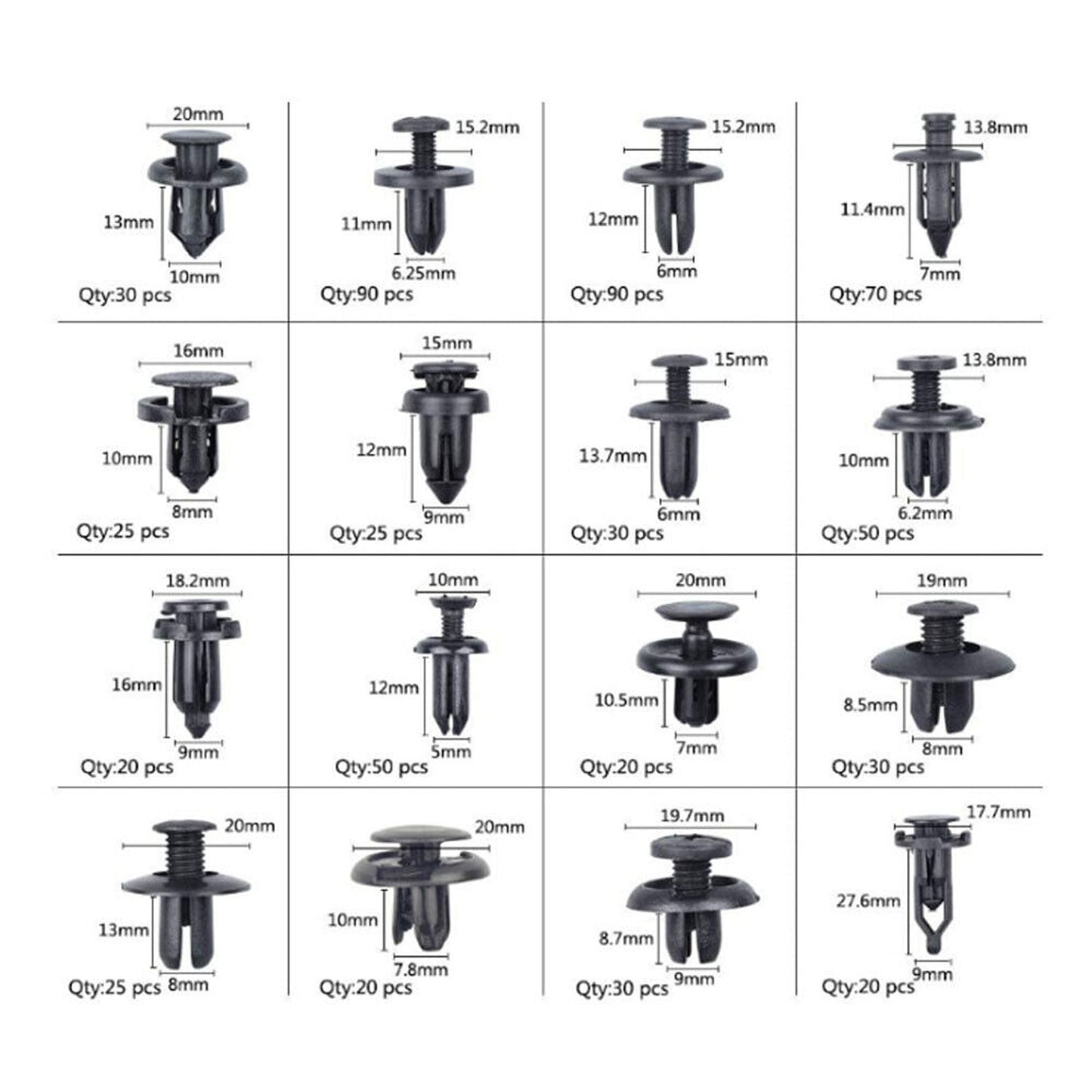 626pcs Auto Panel Bumper Plastic Fastener Retainer Car Trim Body Clips Kit Rivets