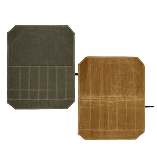 Waxed Canvas Chef Knife Roll Bag 7 Slot Storage Case