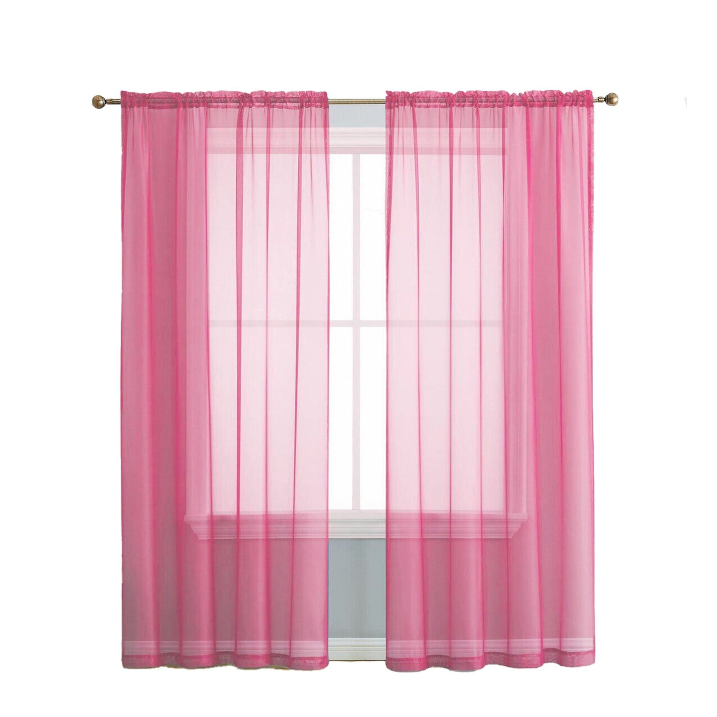 Organza Voile Sheer Curtain with Rod Pocket for Window Draping