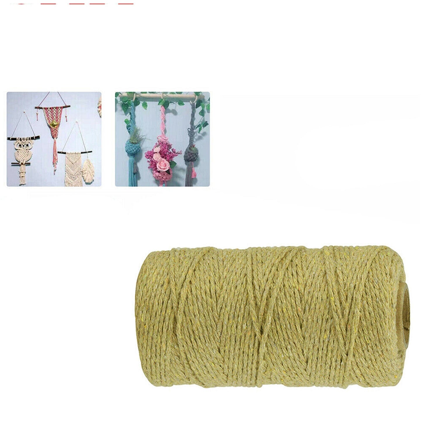 Khaki Craft Macrame Twisted Cotton Artisan Rope Weaving Wire
