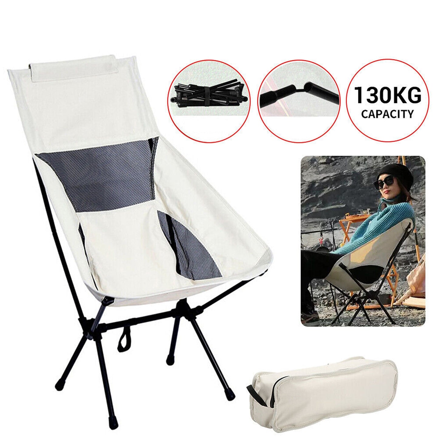Lightweight Portable Camping Chairs Ideal for Fishing and Travel Folding Design