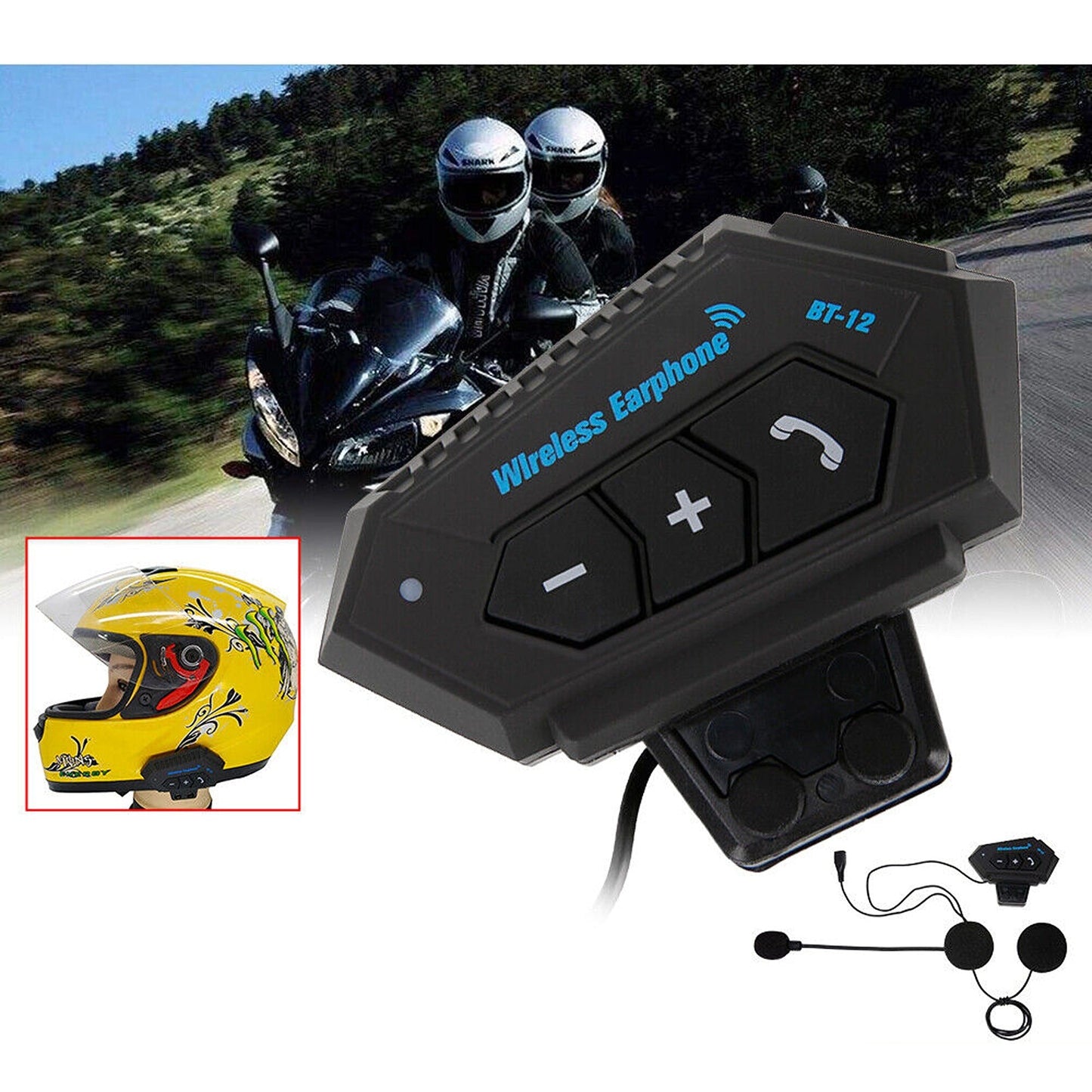 Motorcycle Helmet Bluetooth Headset for Hands-Free Communication