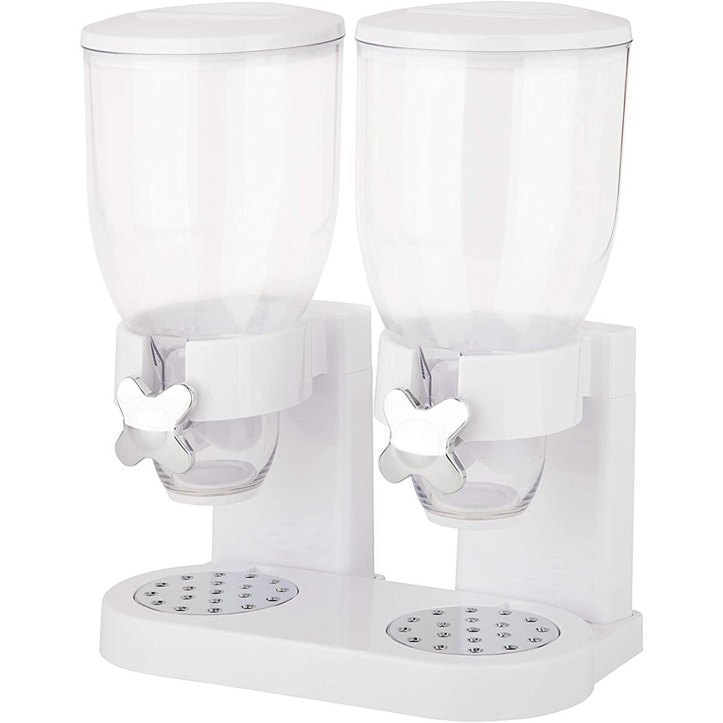 Double Compartment Cereal Dispenser for Dry Grains and Food Storage