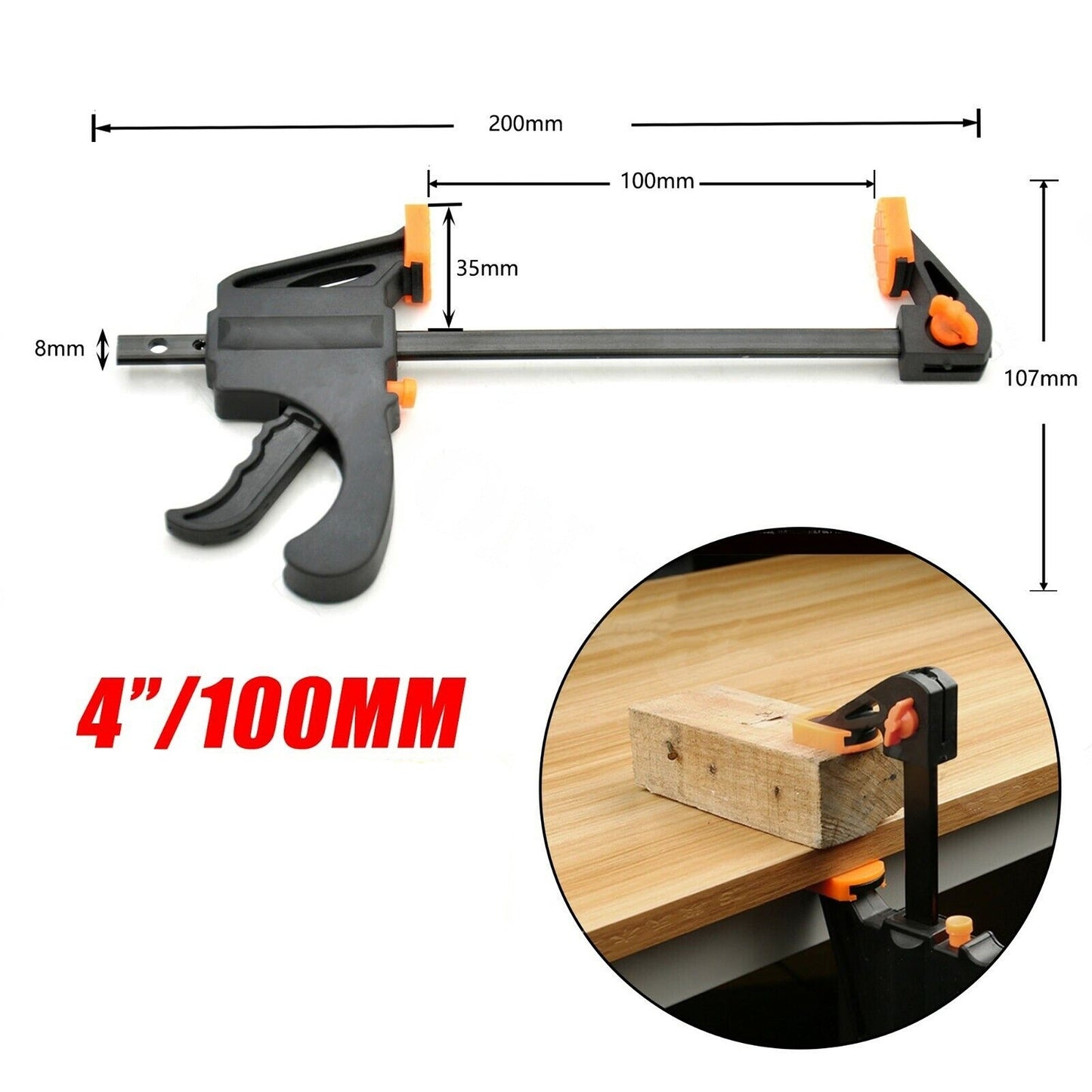 Quick Grip F-Style Ratchet Release Squeeze Woodworking Bar Clamp