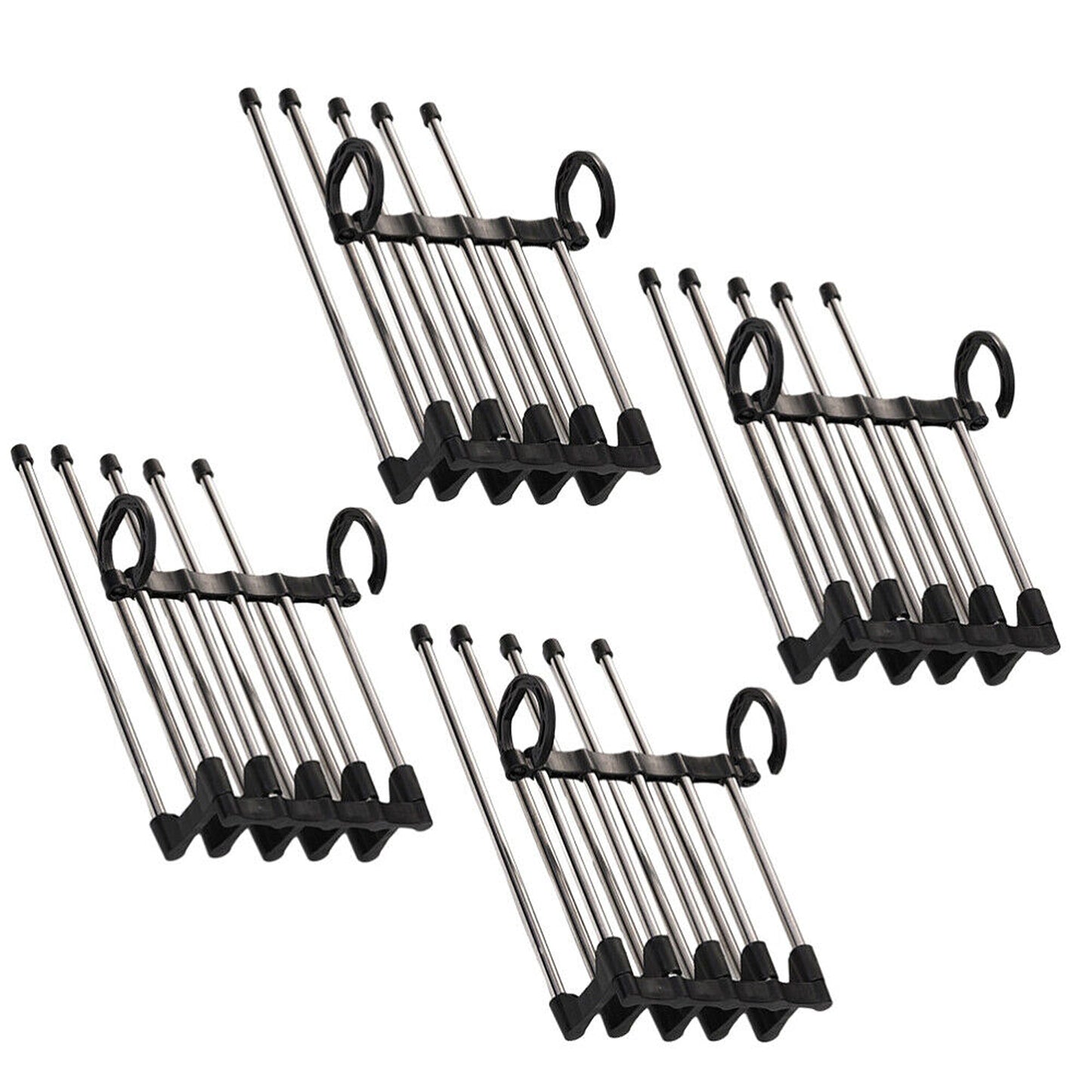 4pcs Stainless-Steel Multi-functional Pants Rack Magic Wardrobe Hanger