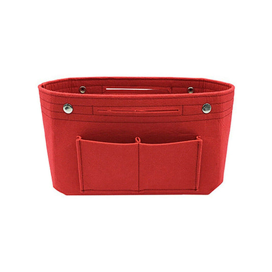 Red Women Handbag Felt Bag Tote Insert Liner Purse Pouch